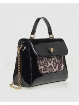 VERDE ΤΣΑΝΤΑ ΧΕΙΡΟΣ 16-8138  ANIMAL PRINT ΜΑΥΡΟ