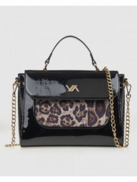 VERDE ΤΣΑΝΤΑ ΧΕΙΡΟΣ 16-8138  ANIMAL PRINT ΜΑΥΡΟ
