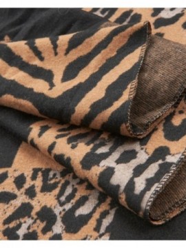 ΓΥΝΑΙΚΕΙΟ ΚΑΣΚΟΛ 06-1340  ANIMAL PRINT ΚΑΦΕ