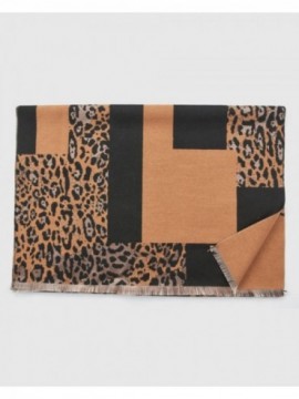 ΓΥΝΑΙΚΕΙΟ ΚΑΣΚΟΛ 06-1340  ANIMAL PRINT ΚΑΦΕ