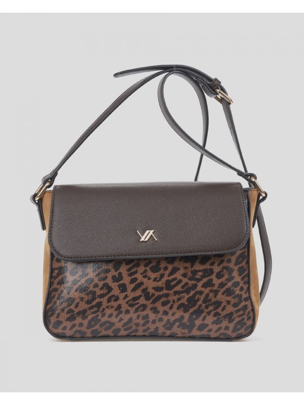 Verde Γυναικεία Τσάντα Χιαστί 16-8683 Animal Print