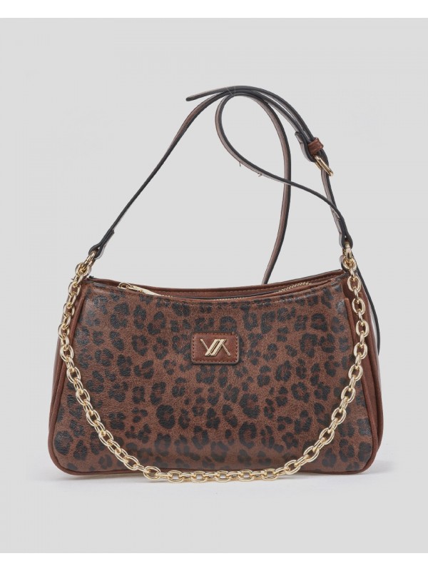 Verde Γυναικεία Τσάντα Χιαστί 16-8685 Animal Print