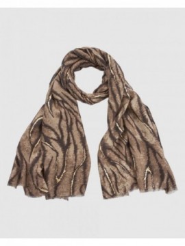 Verde Γυναικεία Εσάρπα 03-2605 Animal Print Καφέ