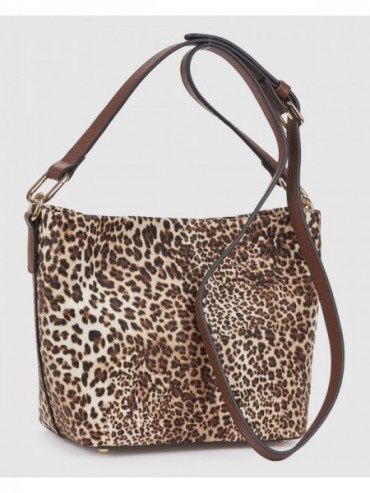 Verde Γυναικεία Τσάντα Ώμου 16-8875 Animal Print Καφέ