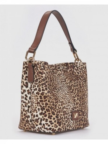 Verde Γυναικεία Τσάντα Ώμου 16-8875 Animal Print Καφέ